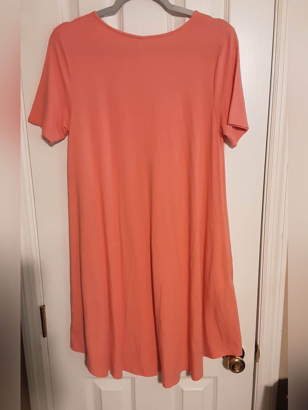 Zenana Outfitters Coral Crew Neck Short Sleeve Dress